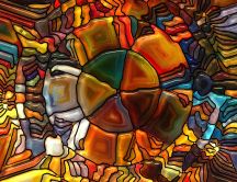 Abstract stained glass in different forms