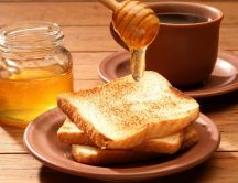 Sweet breakfast every day - honey and coffee
