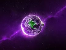 Purple space planet - Beautiful space landscape