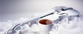 Beautiful white wallpaper - special guitar and hot tea