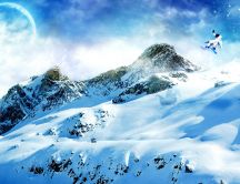 Wonderful winter landscape - snow on the mountains