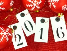 Christmas red accessories and new year 2016