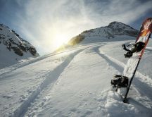 Snowboard in the snow - Cool winter sport