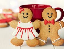 Boy and girl - ginger biscuits for Santa Claus