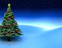 Christmas tree on a magic blue night - HD wallpaper
