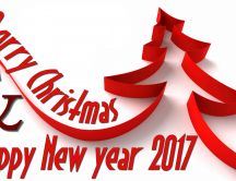 Merry Christmas and Happy New Year 2017 - Red wallpaper