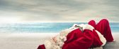 Great holiday for Santa Claus at the seaside
