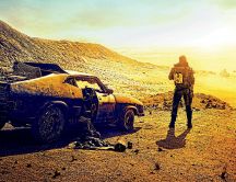 Golden light explosion - Fury road teaser car HD wallpaper