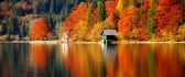 Wonderful nature landscape -Autumn forest mirror in the lake