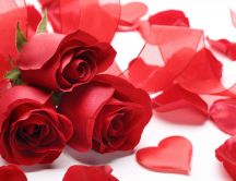 Three lovely red roses for a special person - Valentines Day
