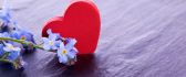 Blue flowers and a red heart - Gift for Valentines Day