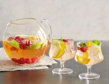 Fresh and full with vitamins-Delicious fruit summer cocktail