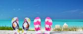 Colorful flip flops perfect for summer time and sand beach