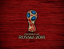 Fifa World Cup Russia 2018 - Red wooden background