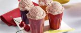 Delicious cherry ice cream - Fruits and milk for summer meal