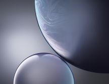 Double White Bubble iPhone new IOS 12 macro wallpaper