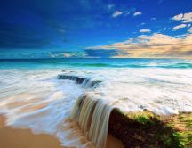 Ocean foam and a beautiful water landscape - Summer season