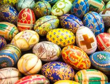 Easter eggs - Colourful painted eggs for Spring Holiday
