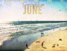 June - first day of summer season - Walk on the golden sand