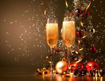Champagne and happy time with friends - New Year 2022