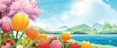 Wonderful colorful tulips - painted hd wallpaper