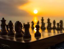 Play chess in a wonderful sunset light